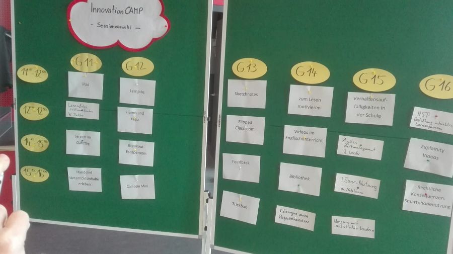 Sessionboard des InnovationCamp in Gießen