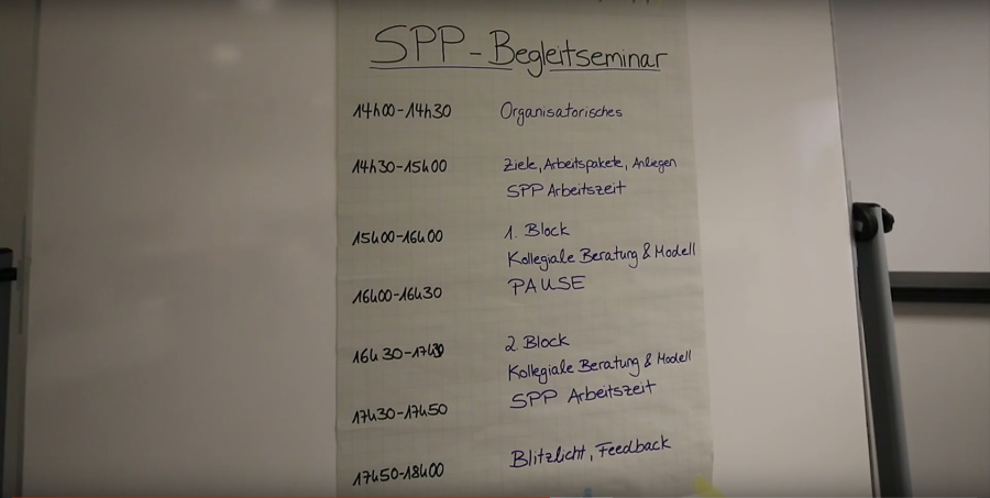 ein beschriftetes Flipchart; Foto: Marion Wulf