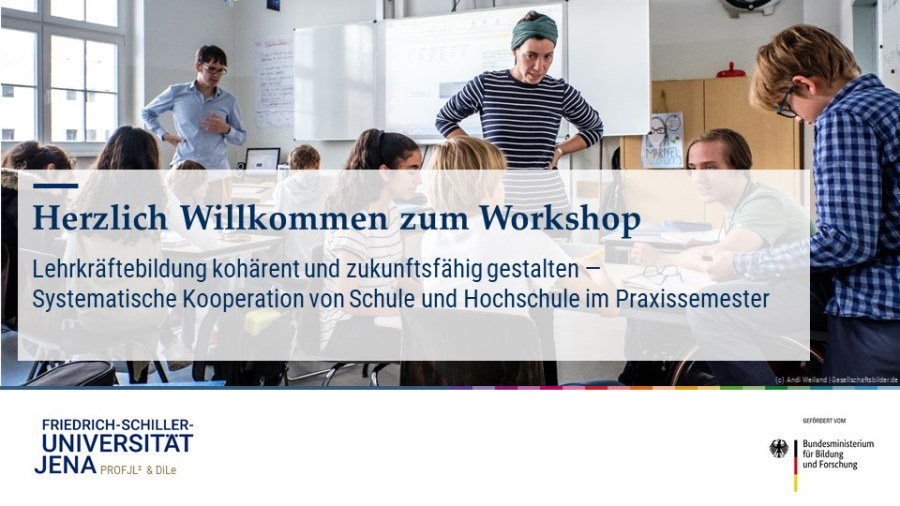 Eröffnungsfolie des virtuellen Workshops der Universität Jena