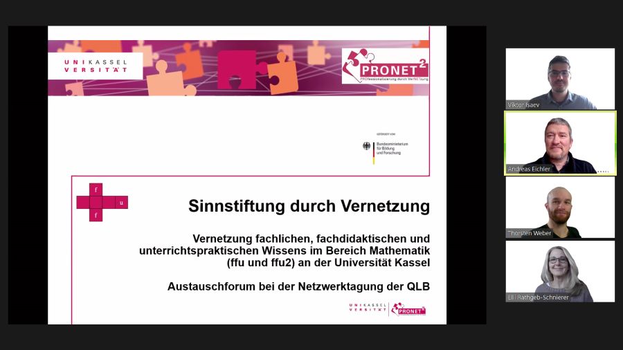Das Team des Koordinationsnetzwerks Hessen/Mainz in der Session "Herausforderung QLB-Projektkoordination“.